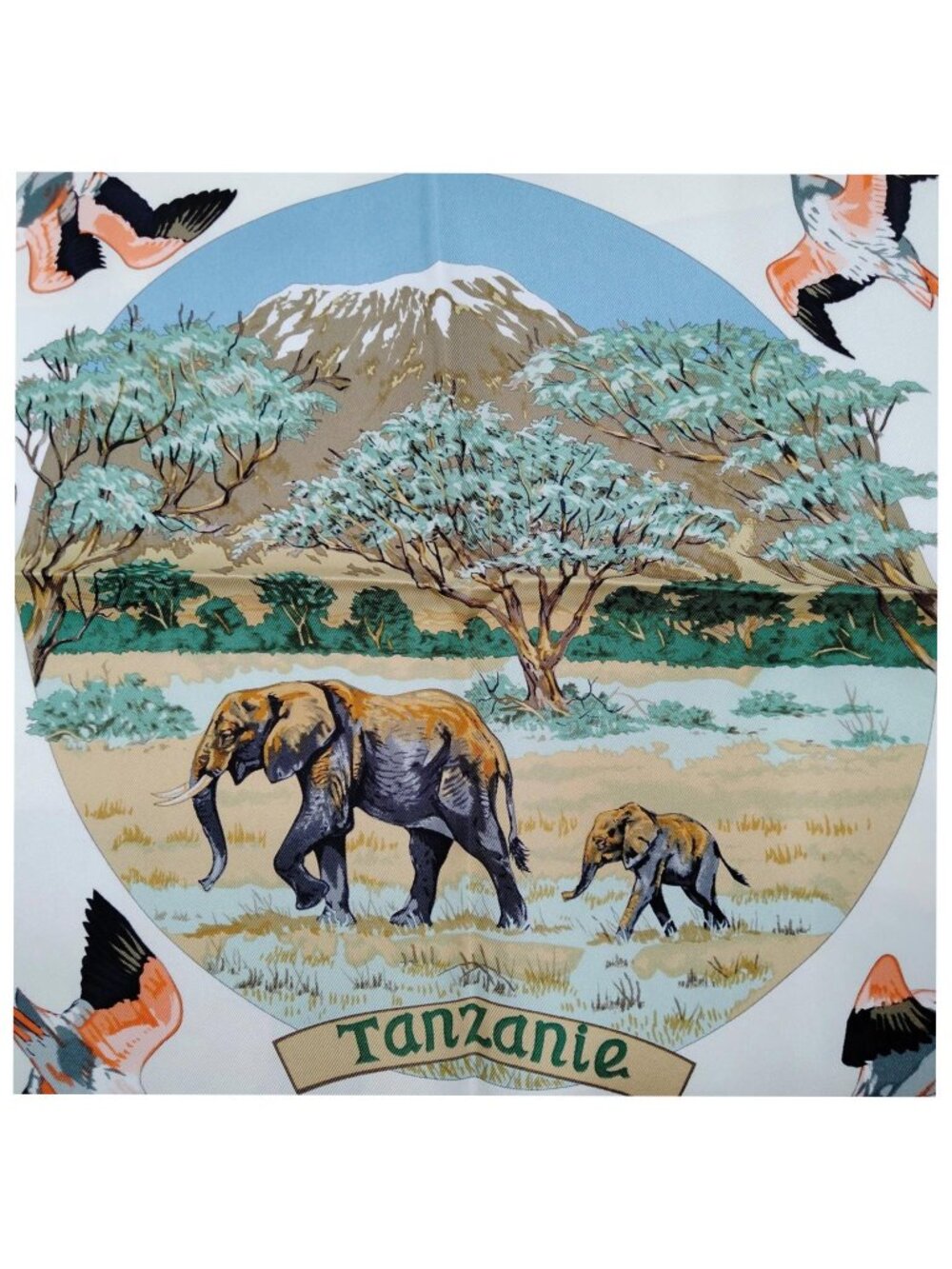 Authentic Hermès Tanzanie Silk Carré 90 Scarf Safari Animal Print - Picture 8 of 10